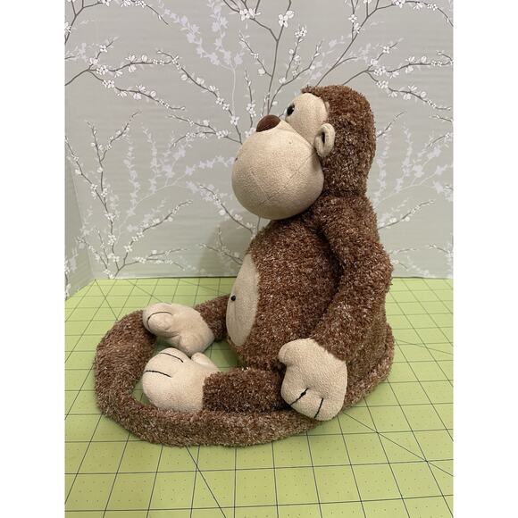 Jellycat Tumtum Tum Tum Monkey Brown Tan Suede Tummy Chimpanzee Ape Long Tail - Picture 5 of 11